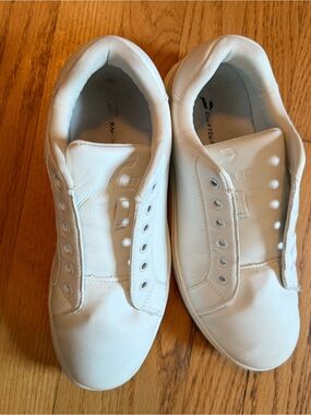 Pulse White Canvas Slip-On Dance Sneakers